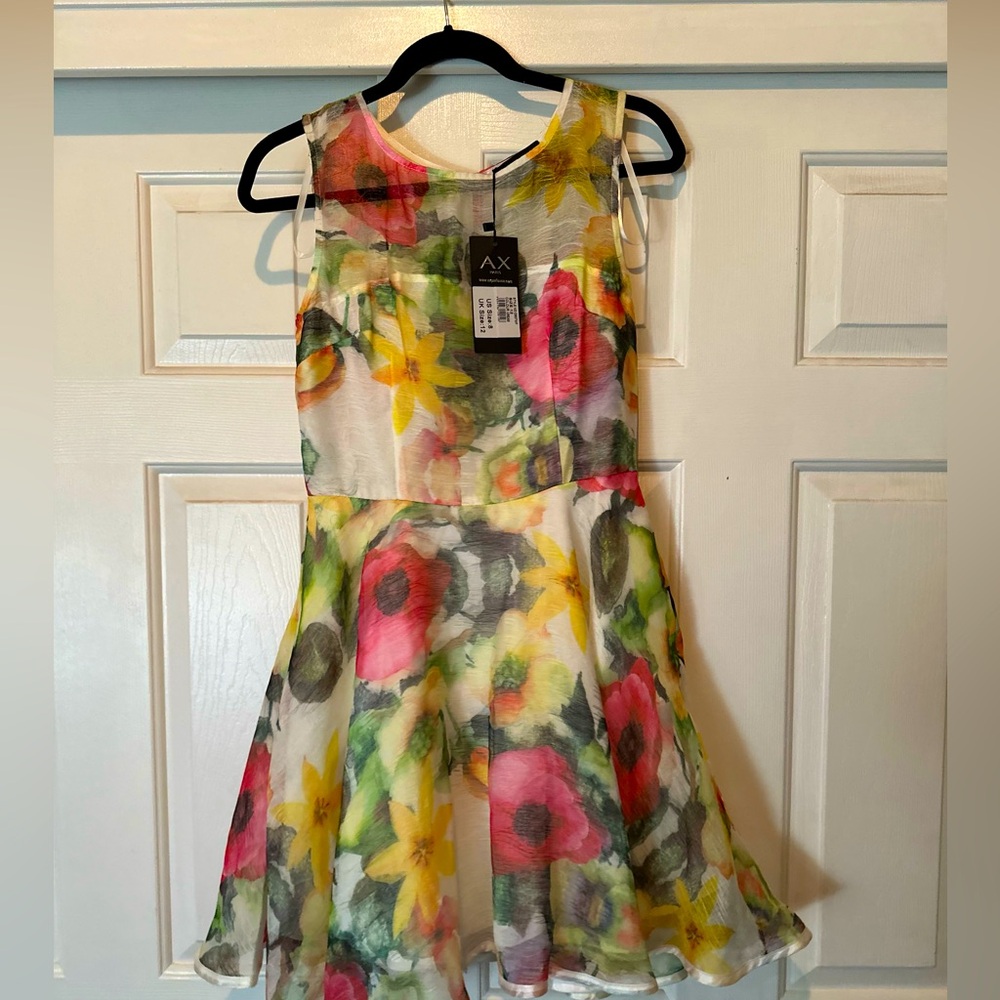 Floral mini Dress, lined, with tags